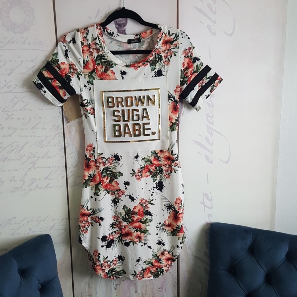 Floral printed fitted dress